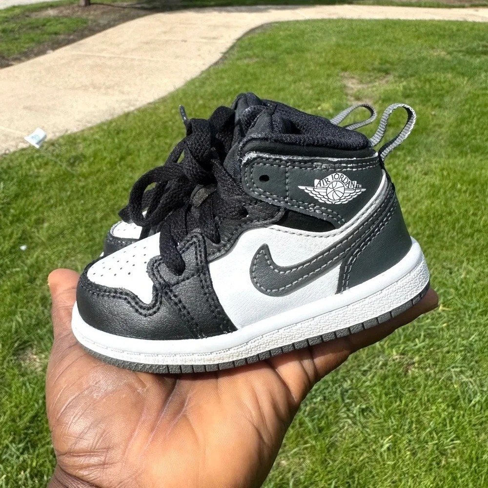 Nike Jordan 1 Mid Infant Baby Sneakers Size 5 Iron Grey Shoes